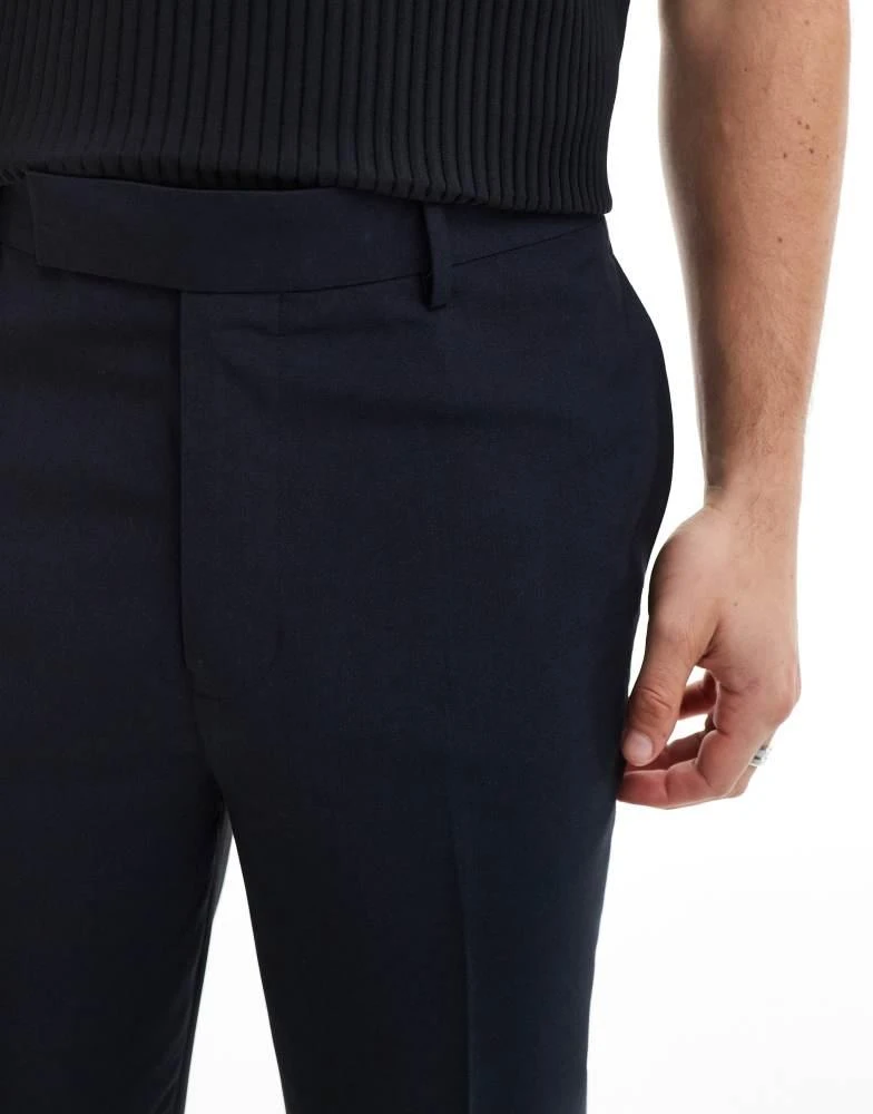 ASOS ASOS DESIGN smart tapered fit trousers in navy 5