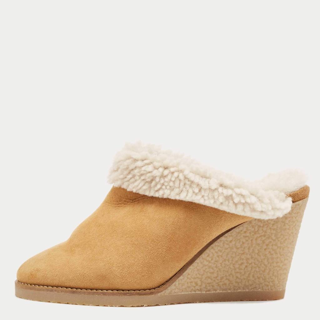 Isabel Marant Isabel Marant Brown Shearling Fur and Suede Takita Mules Size 39
