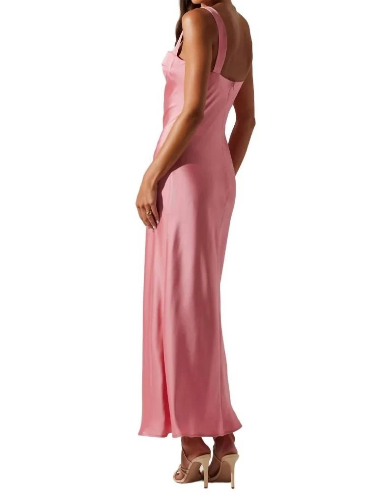 ASTR Stacie Satin Maxi Dress In Strawberry Pink 2
