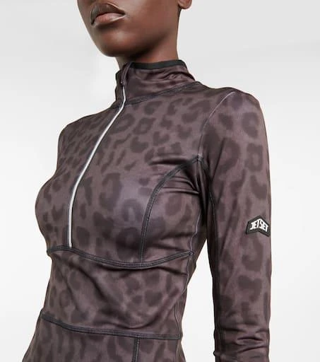 Jet Set Leopard-print mockneck ski top 4