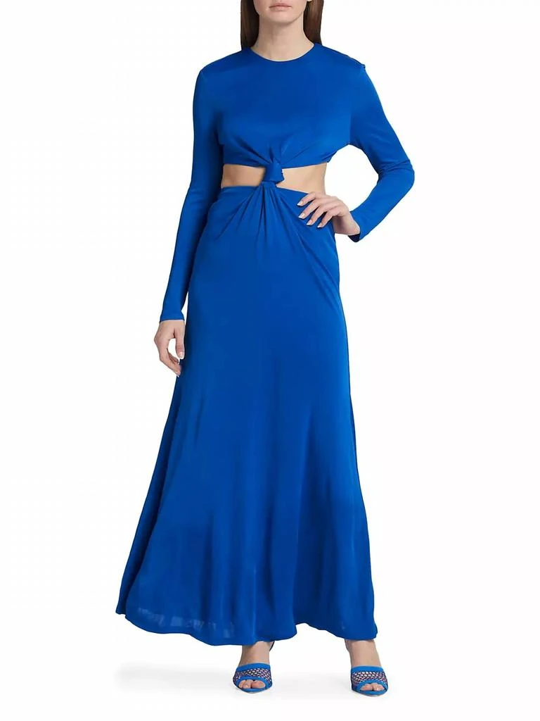 Farm Rio Women's Knot Cut Out Maxi Dress In Medium Blue 1