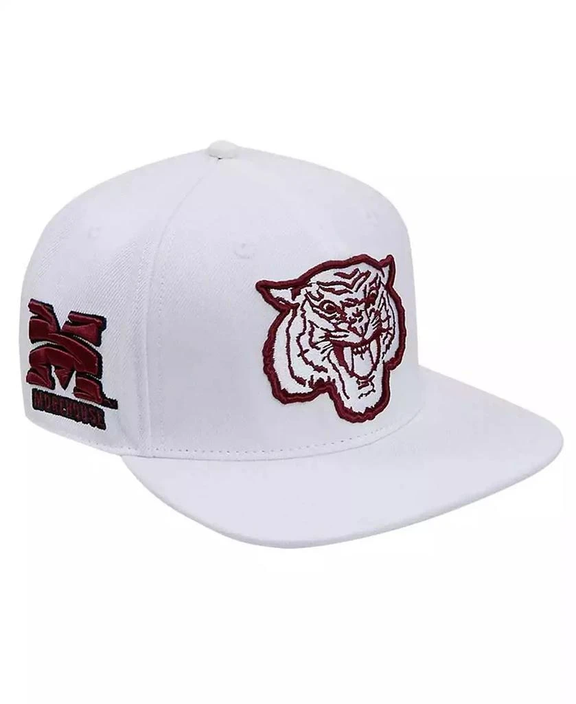 Pro Standard Men's White Morehouse Maroon Tigers Mascot Evergreen Wool Snapback Hat 2