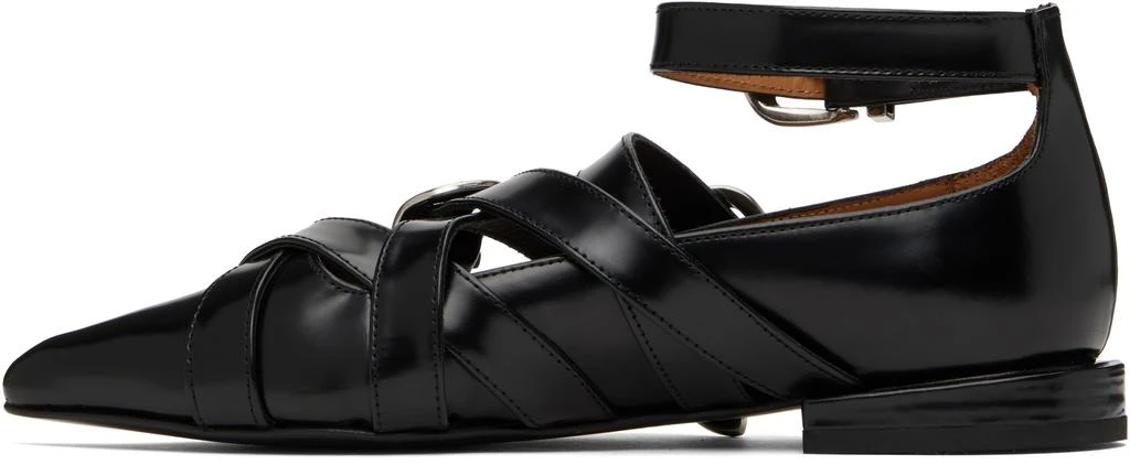 Toga Pulla Black Cross Strap Polido Ballerina Flats 3