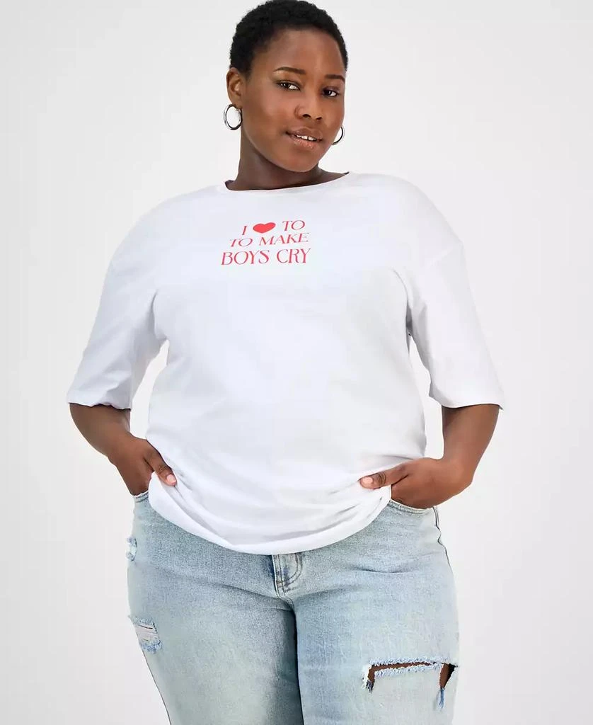 Rebellious One Trendy Plus Size Cherry Graphic T-Shirt 4
