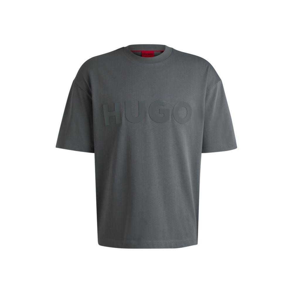 Hugo Boss Oversize-fit T-shirt in cotton with decorative reflective logo