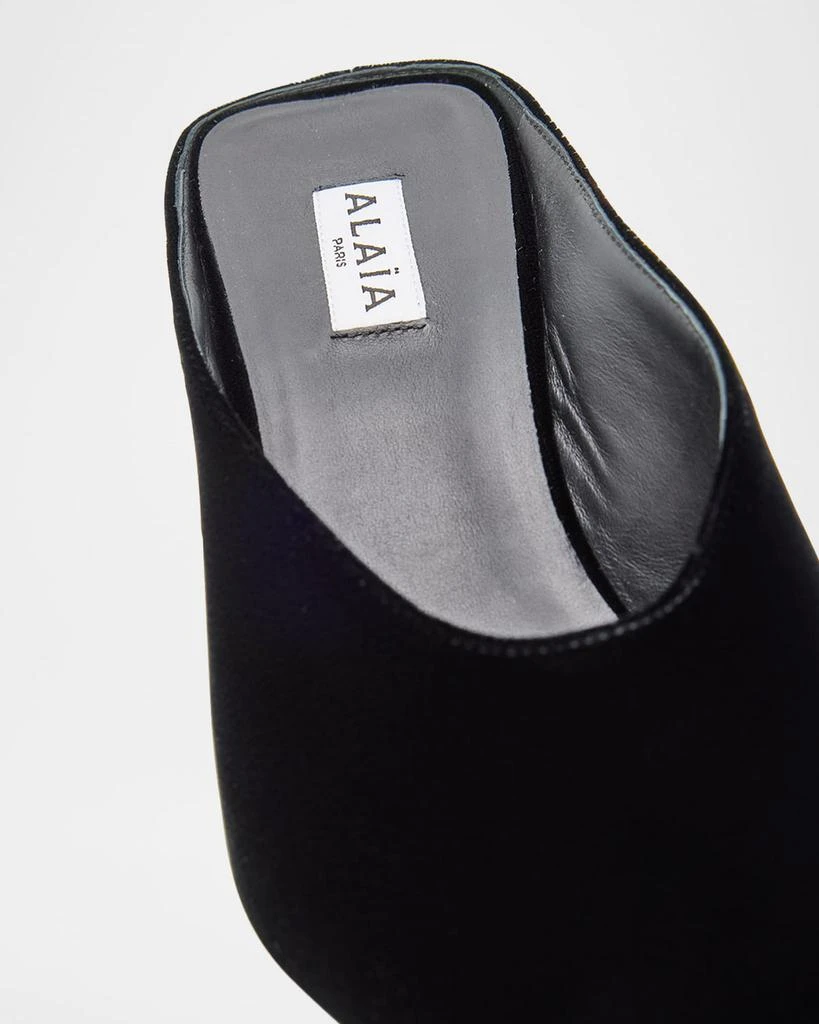 Alaia Cube Velvet Wedge Mules 3
