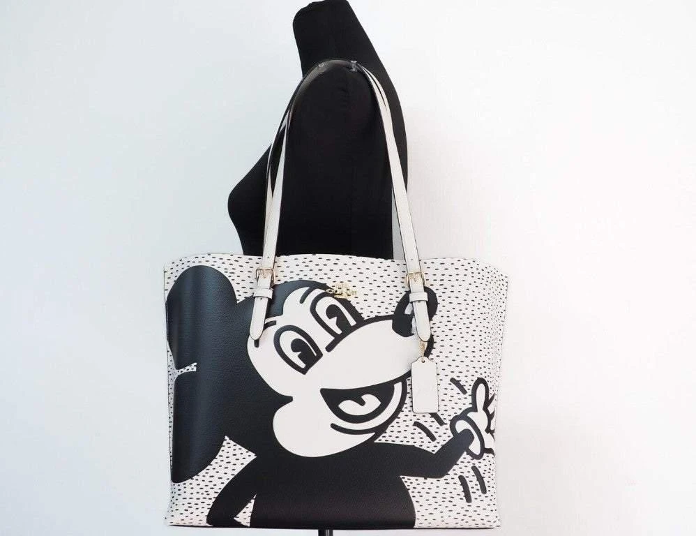 Coach COACH (C6978) Mickey Mouse X Keith Haring Mollie Large Leather Shoulder Tote Bag 2