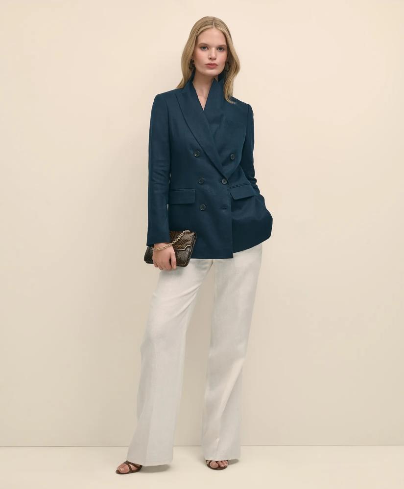 Brooks Brothers Linen Double-Breasted Peak Lapel Jacket