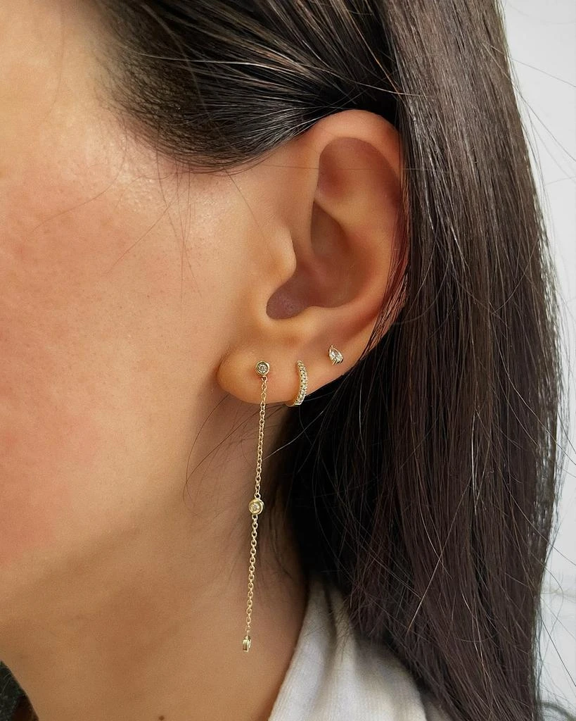 Zoe Lev Triple Bezel Diamond Drop Earrings 4