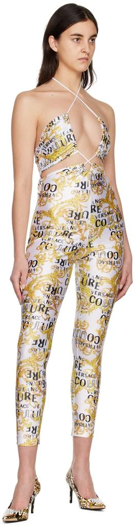 Versace White & Yellow Printed Jumpsuit 4