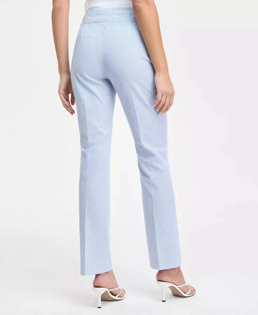 Tahari Women's Seersucker Flared Ankle Pants 4