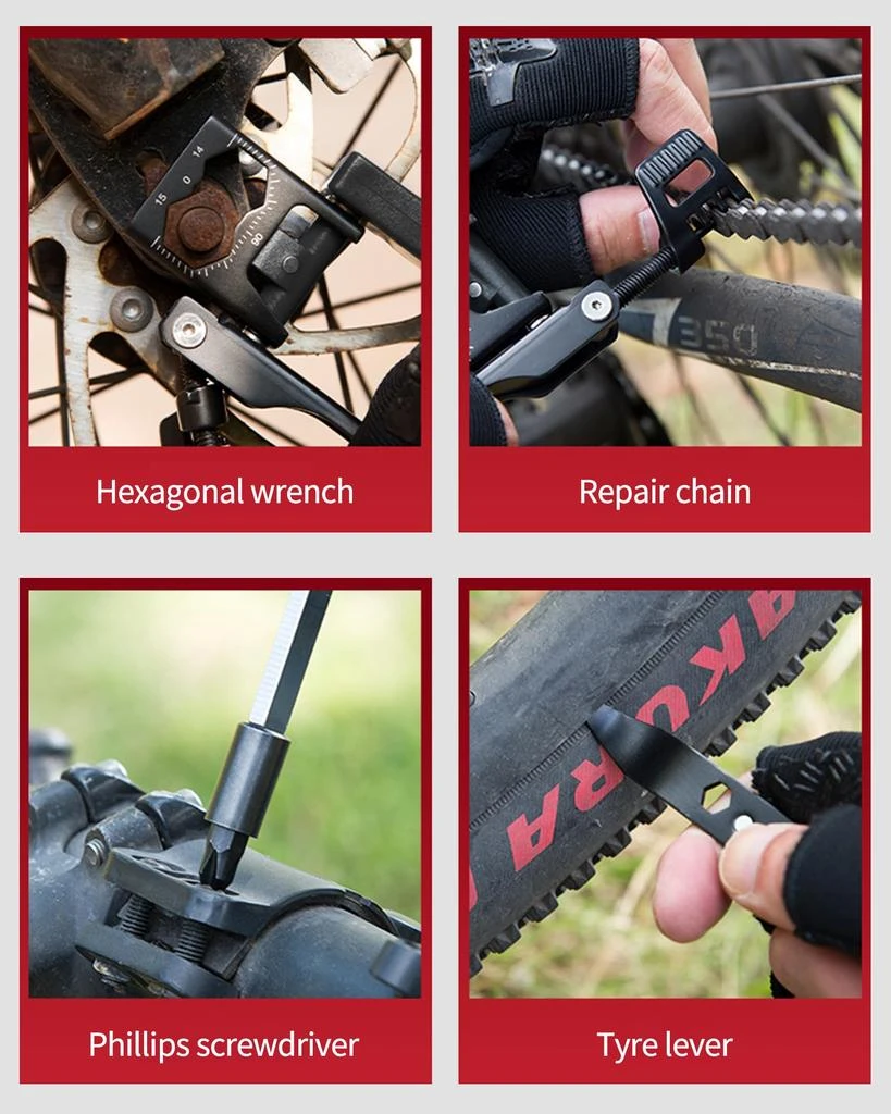 Kocyare Bike Multi Tool 38 in 1 Bicycle Repair Kit with Chain Levers, Hex Spoke Wrench, Splitter Tool and Crank Puller - Portable Cycling Accessories Set 3