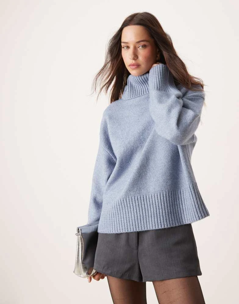 Nobody's Child Nobody's Child roll neck jumper in blue 1
