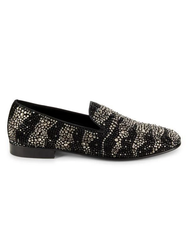 Shop Embellished Leather Smoking Slippers on Sale at  display picture 3