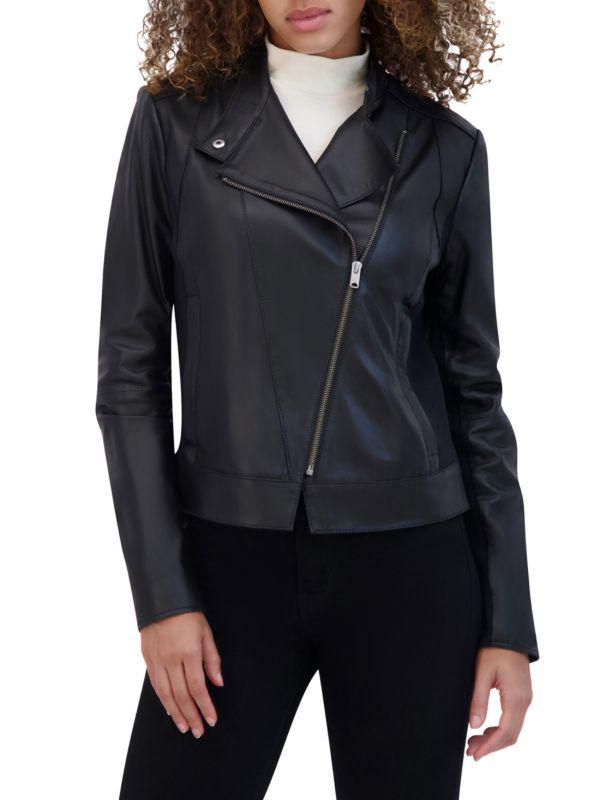 Andrew Marc Avril Leather Moto Jacket