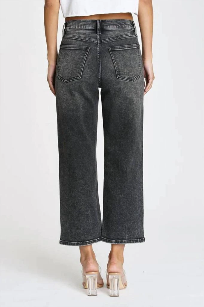 eunina High Rise Wide Leg Crop Jean In Black 2
