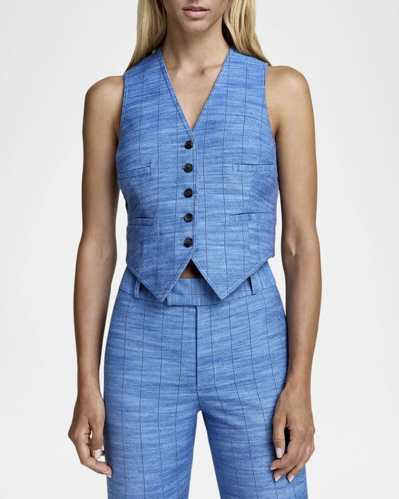Smythe Denim Stripe Cropped Vest 3