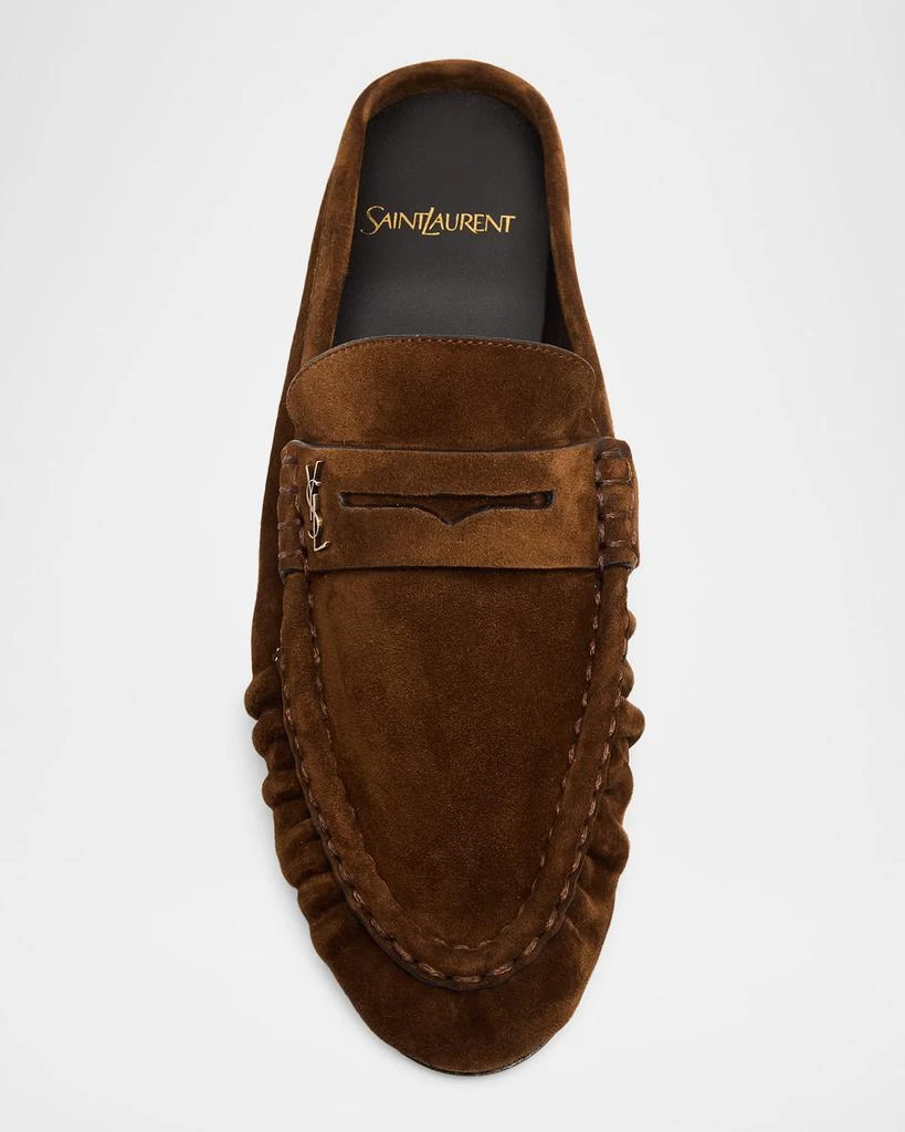 Yves Saint Laurent Le Loafer Suede Penny Loafer Mules 5