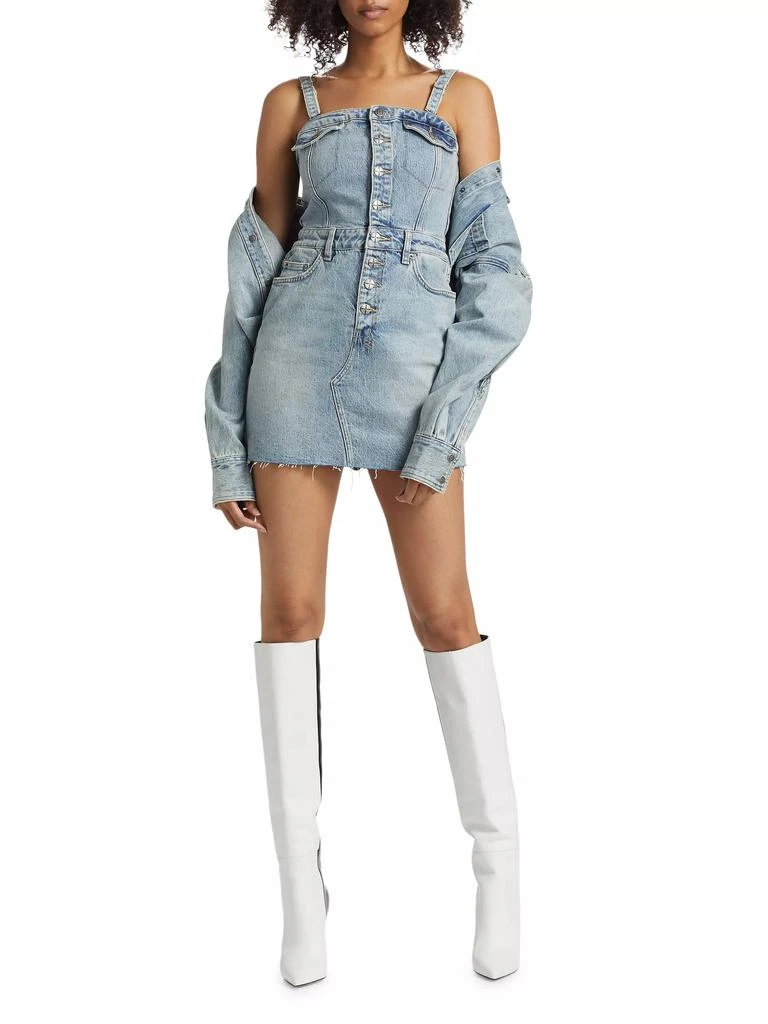 white christmas dresses KSUBI DISTRESSED DENIM MINI DRESS SMALL main image 1