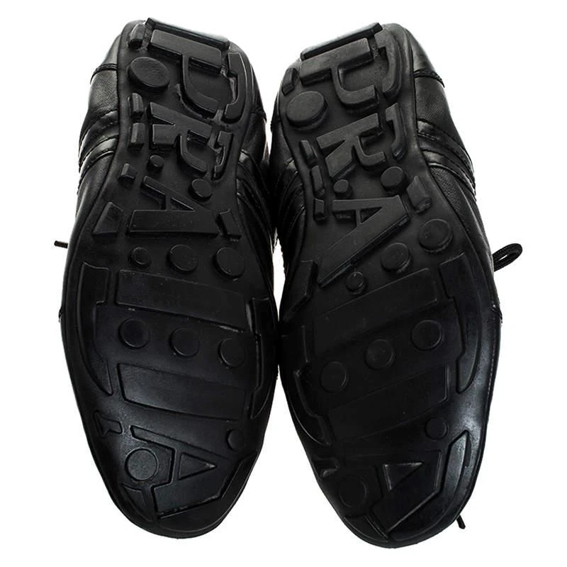 Prada Prada Black Leather and Patent Leather Lace Up Sneakers Size 41 6