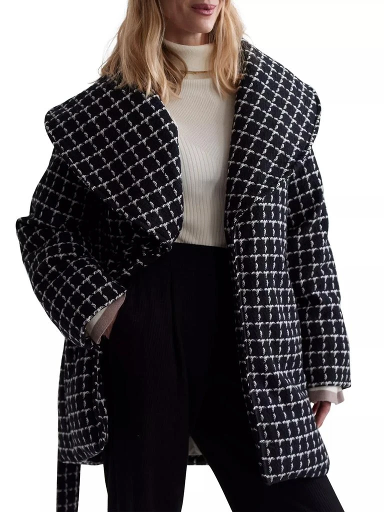 Varley Milla Checked Wool Wrap Jacket 5
