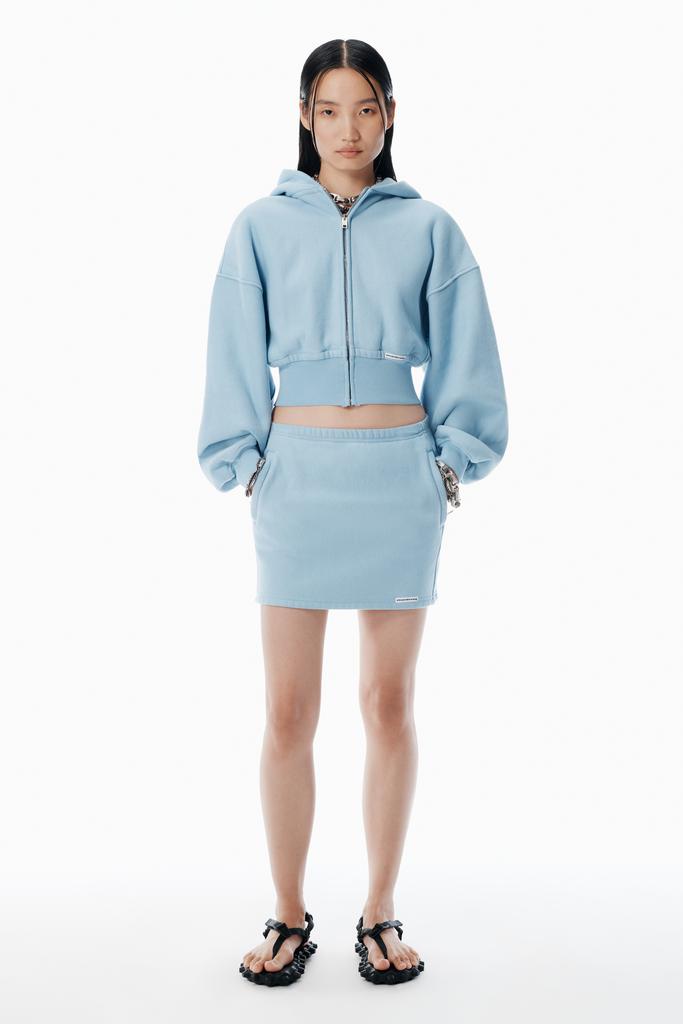 Alexander Wang Light Blue Cotton Terry Miniskirt