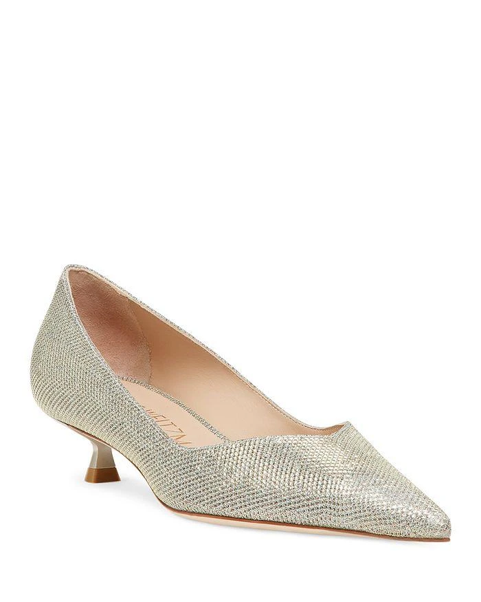 Stuart Weitzman Women's Eva Kitten Heel Pumps 1