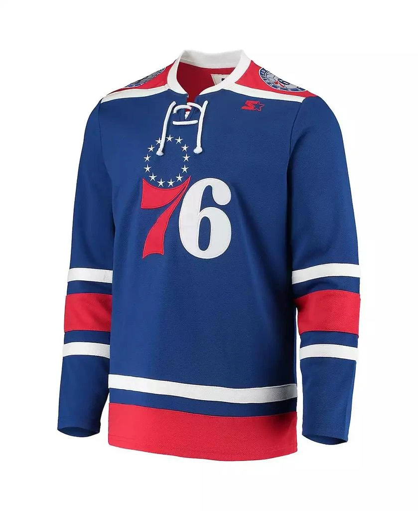 Starter Men's G-III Sports by Carl Banks Royal Philadelphia 76ers Pointman Hockey Fashion Jersey 3