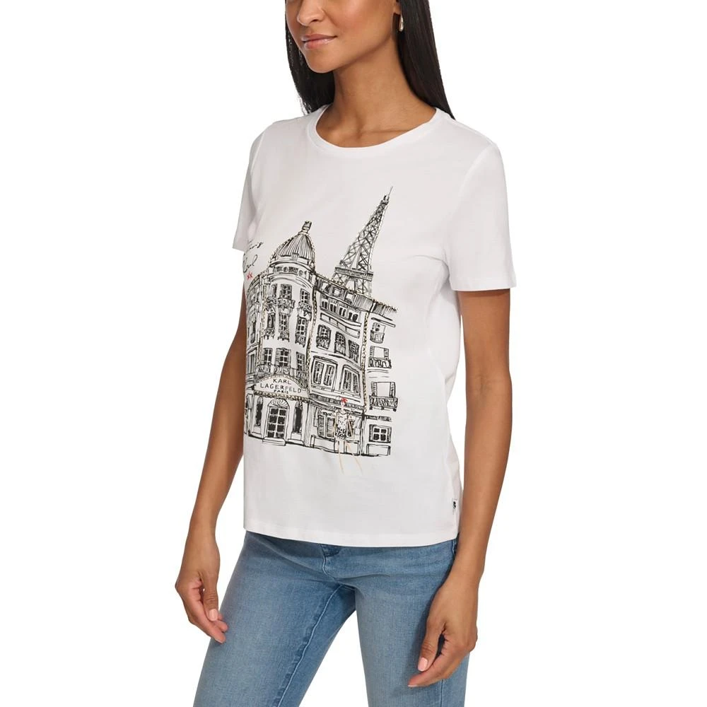 KARL LAGERFELD PARIS Women's Corner City Scene Tee 3