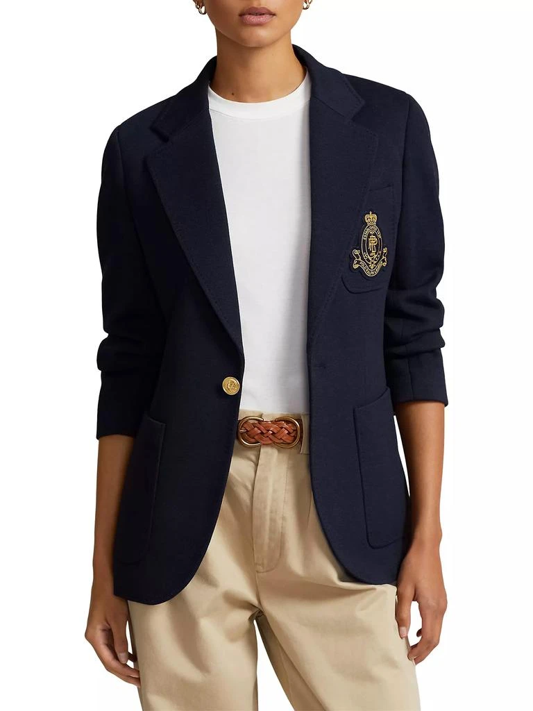 Ralph Lauren Double-Knit One-Button Blazer 4