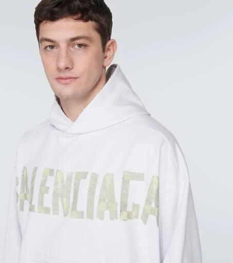 Balenciaga Tape Type Ripped cotton fleece hoodie 5