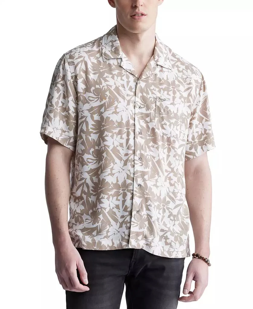 Buffalo David Bitton Men's Sandro Printed Short Sleeve Button-Front Camp Shirt 1