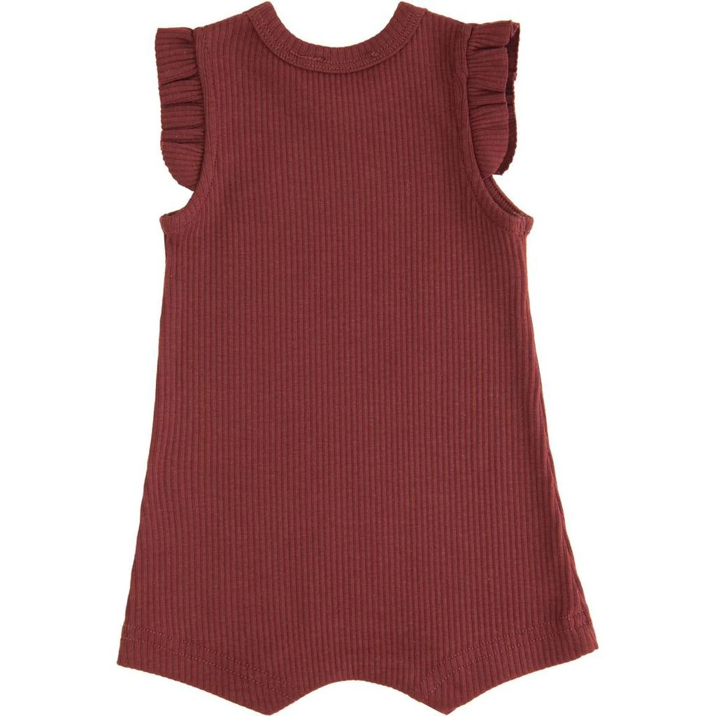 BANBLU Red Burgundy Ruffle Modal Romper 2
