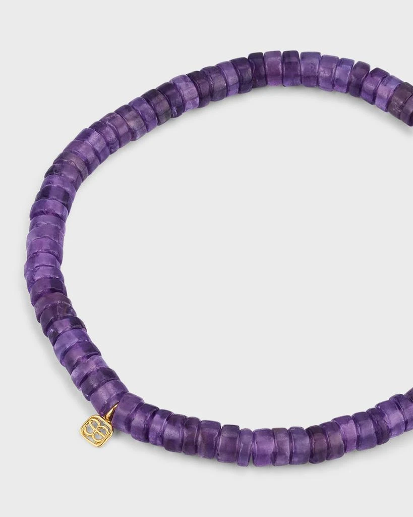 Sydney Evan 14k Gold Amethyst Beaded Bracelet with Diamond Starburst Charm 4