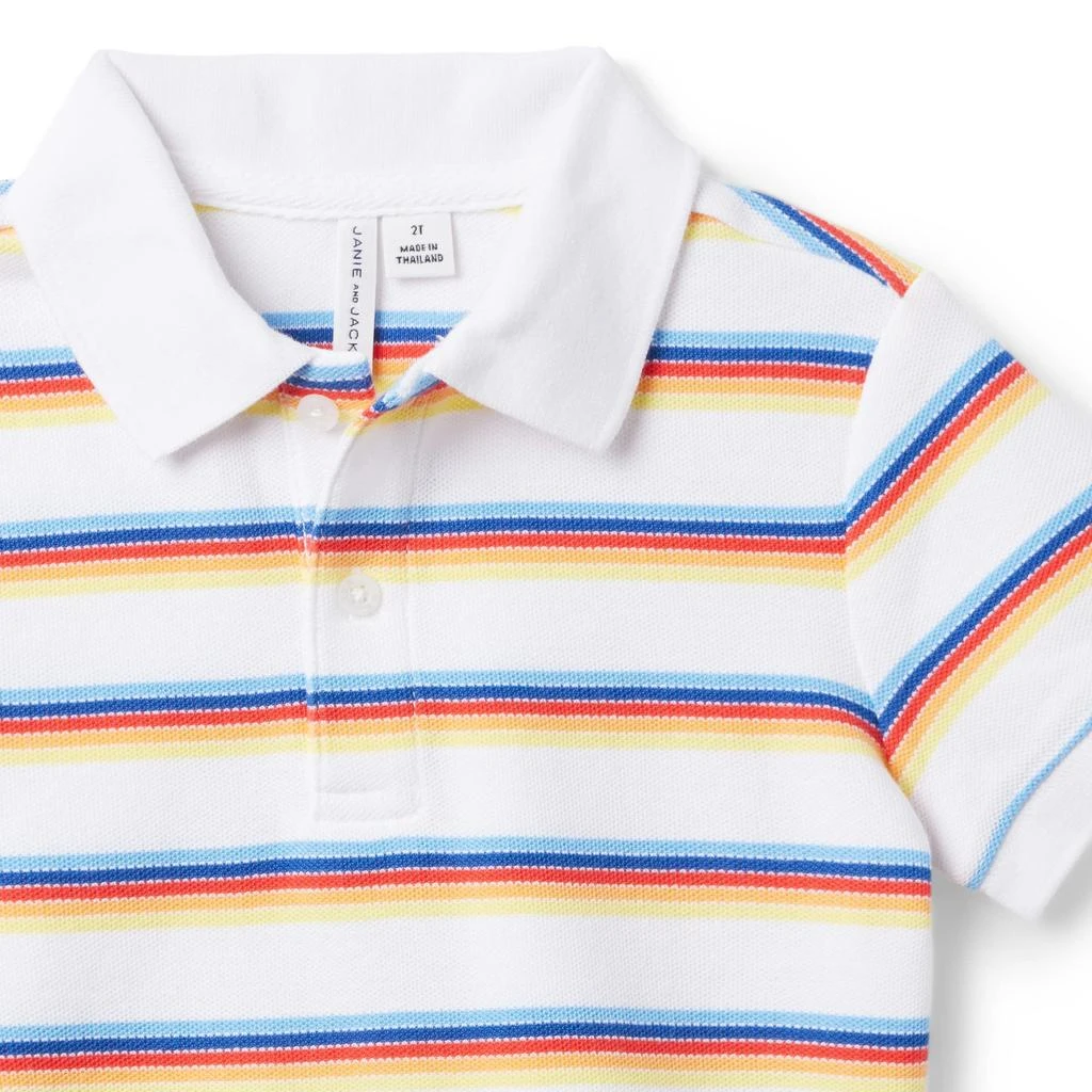 Janie and Jack Striped Pique Polo (Toddler/Little Kids/Big Kids) 3