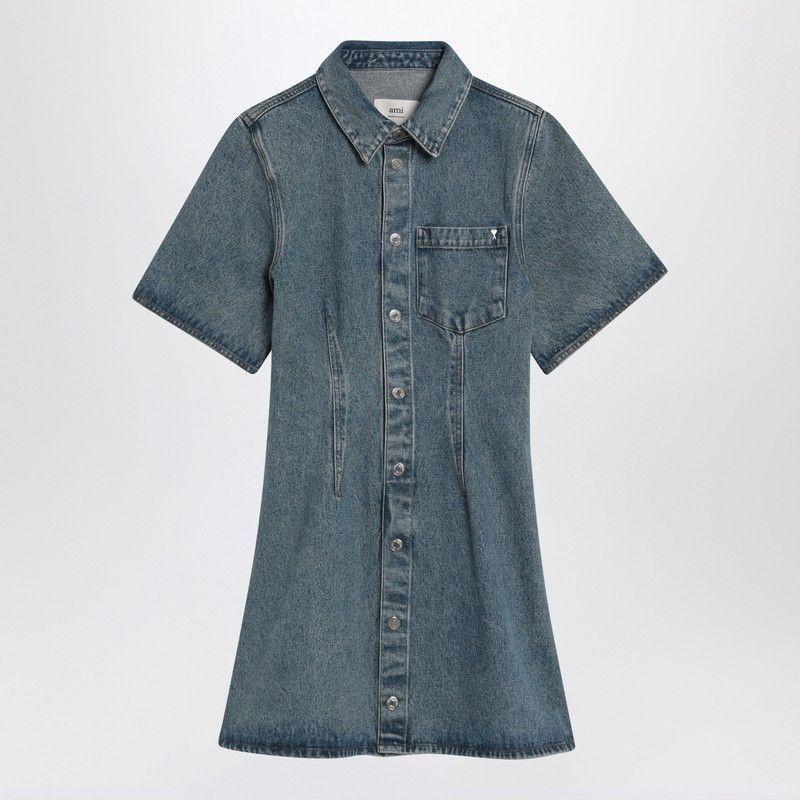 AMI MINI DRESS AMI DE COEUR IN DENIM