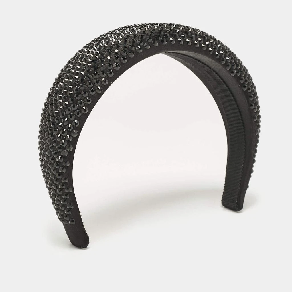 Prada Prada Black Crystals Embellished Satin Headband - Hats  display picture 1