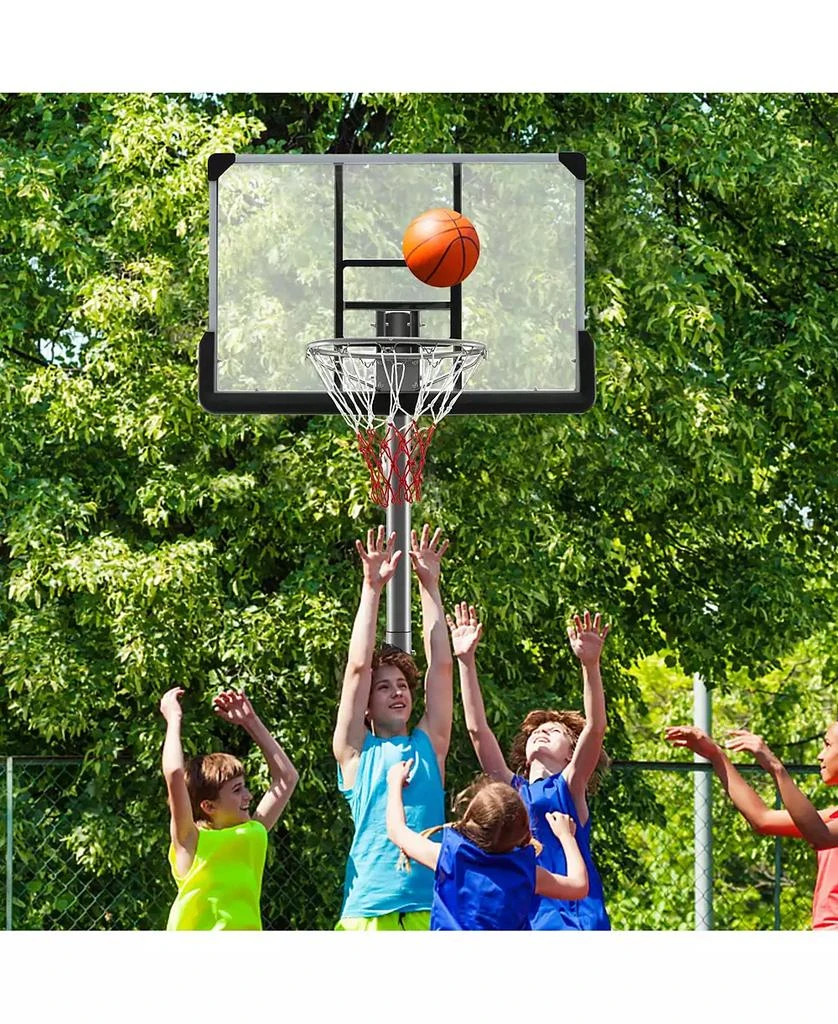 GIVIMO Basketball Hoop with 5.4-6.6FT Adjustable Height and 50 Inch Backboard-Black 7