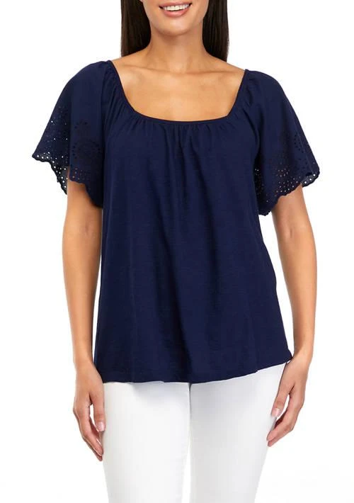 Crown
Ivy™ Women
s Flutter Sleeve Woven Top from Belk