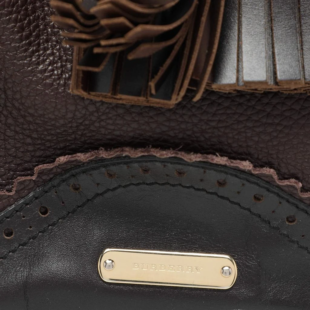 Burberry Burberry Brown/Black Leather Tassel Detail Satchel 7