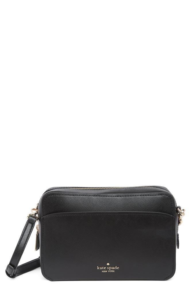 Deals Kate Spade Glitter On Camera Embossed Leather Crossbody Bag in Black