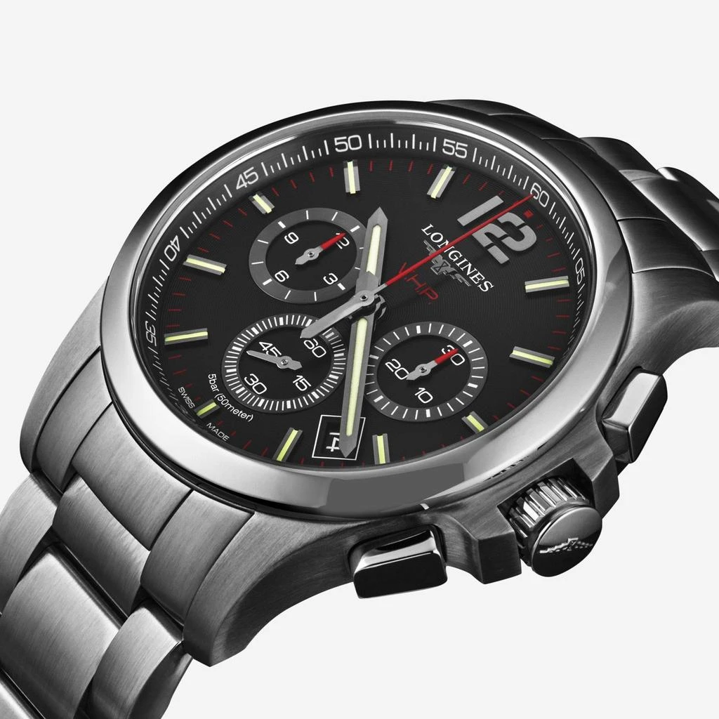 Longines Longines Conquest Stainless Steel Quartz Men's Chronograph Watch L37174566 2