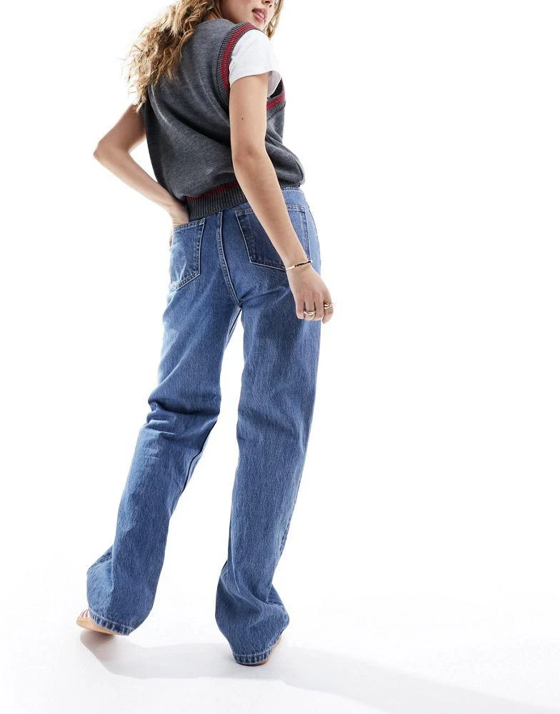 Weekday Weekday Rowe extra high waist regular fit straight leg jeans in 90s blue 3