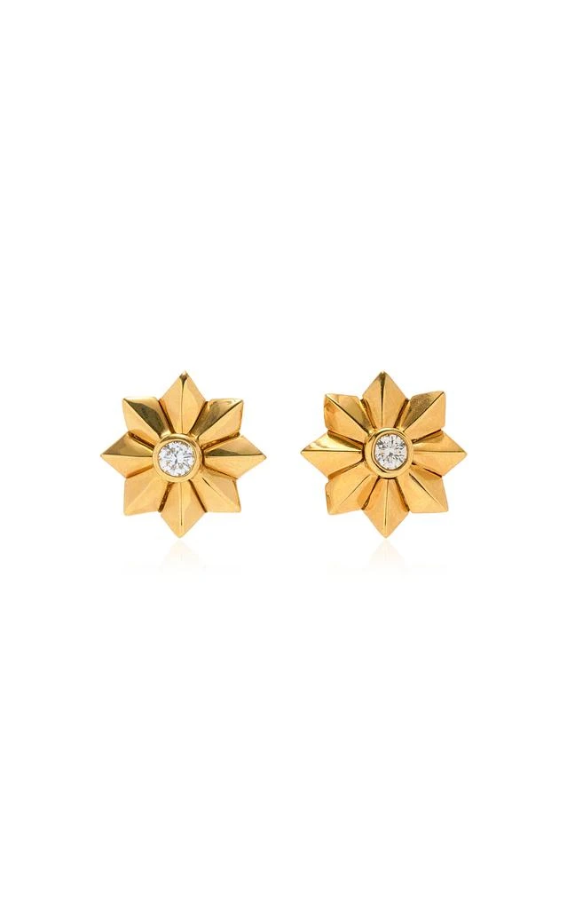 Colette Jewelry Colette Jewelry - Penacho Flower 18K Yellow Gold Diamond Earrings - Gold - OS - Moda Operandi - Gifts For Her 1