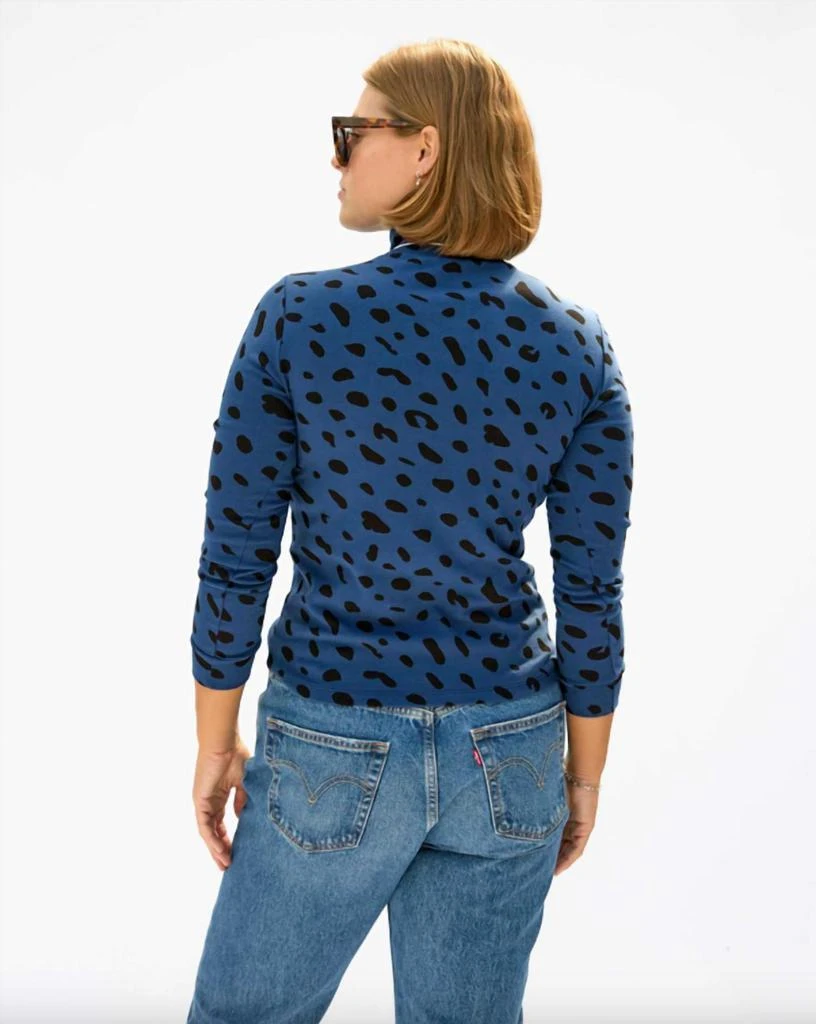 Clare V Le Turtleneck Tee In Faded Marine Jaguar 2