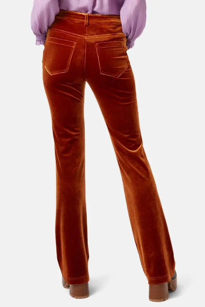 Traffic People Never say goodbye brown velvet flare trousers 4