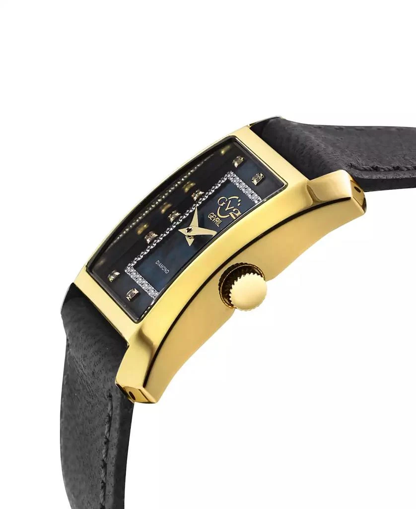 Gevril Women's Luino Swiss Quartz Diamond Accents Black Handmade Italian Leather Strap Watch 23mm x 29mm 3