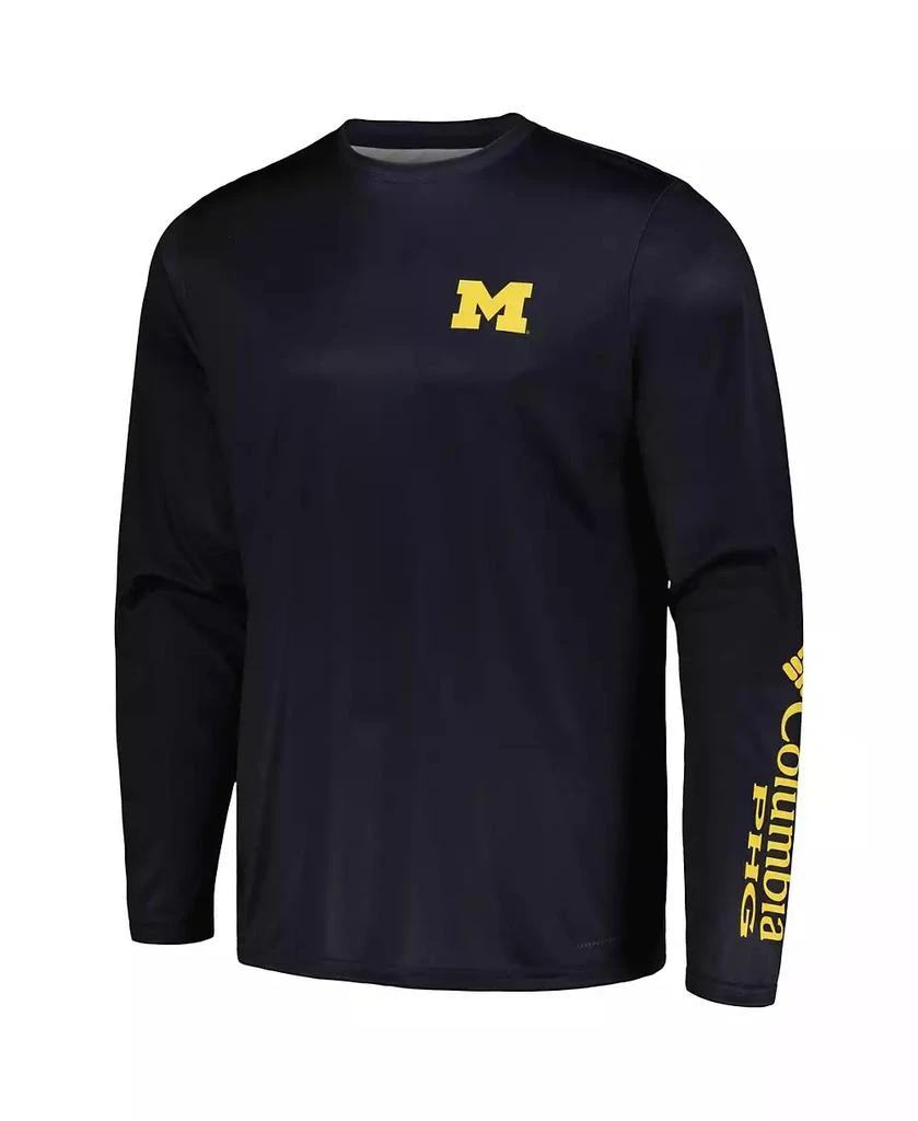 Columbia Men's Navy Michigan Wolverines Terminal Shot Omni-Shade Long Sleeve T-shirt 2