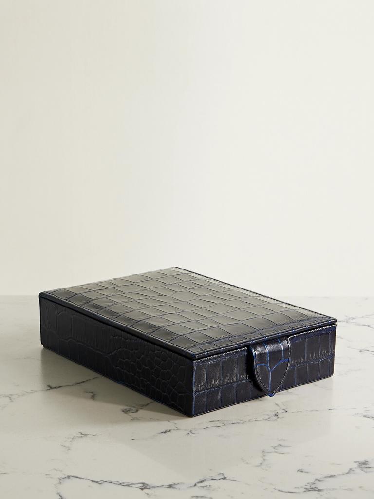 SMYTHSON Mara 仿鳄鱼纹皮革首饰盒