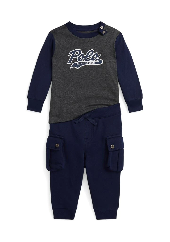 Ralph Lauren Baby Boys Logo Jersey Tee 
Fleece Jogger Pant Set